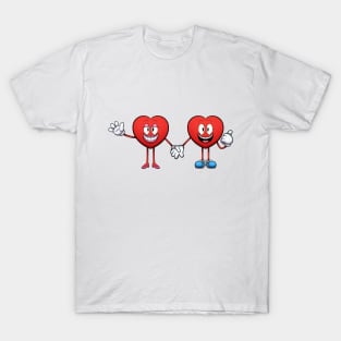 Hearts Couple Holding Hands T-Shirt